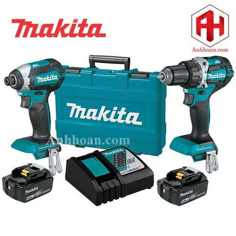 Makita Combo 18V DLX2189T máy khoan và vặn vít DDF484 + DTD153