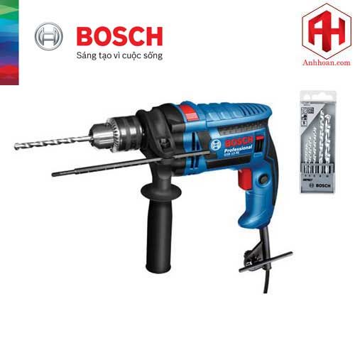 Máy khoan động lực Bosch GSB 13 RE + Bộ 5 mũi khoan đa dụng