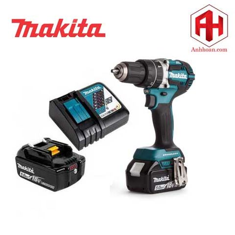 Máy khoan pin Makita 18V DHP484RTE (18V, 5Ah) không chổi than anhhoan.com