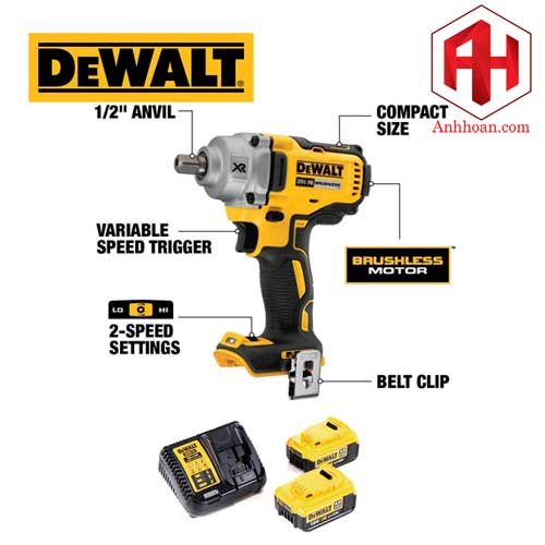 Máy vặn bulong dùng pin DeWALT 18V DCF894M2-B1 (SET 4Ah)