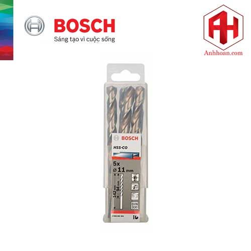 Bộ mũi khoan Inox Bosch HSS-Co 11mm (5 mũi) 2608585901