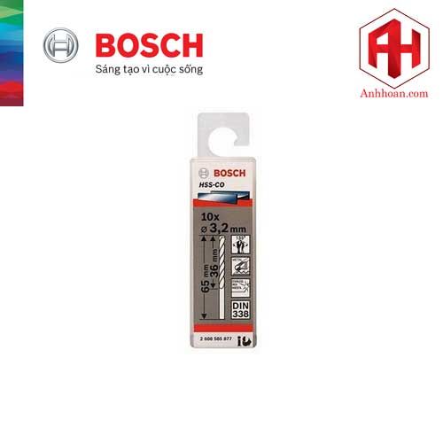 Bộ mũi khoan Inox Bosch HSS-Co 3.2mm (10 mũi) 2608585877