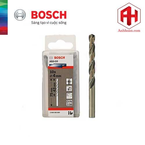 Bộ mũi khoan Inox Bosch HSS-Co 4mm (10 mũi) 2608585880