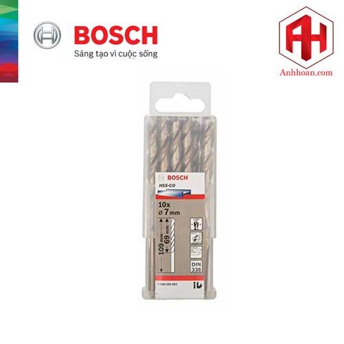 Bộ mũi khoan Inox Bosch HSS-Co 7mm (10 mũi) 2608585892