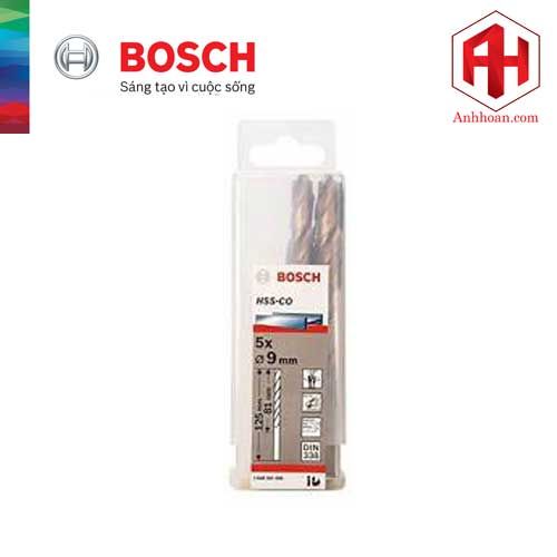 Bộ mũi khoan Inox Bosch HSS-Co 9mm (5 mũi) 2608585896