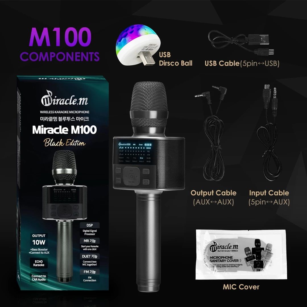 Micro Karaoke Bluetooth Miracle M100 Nhập Khẩu Từ Hàn Quốc