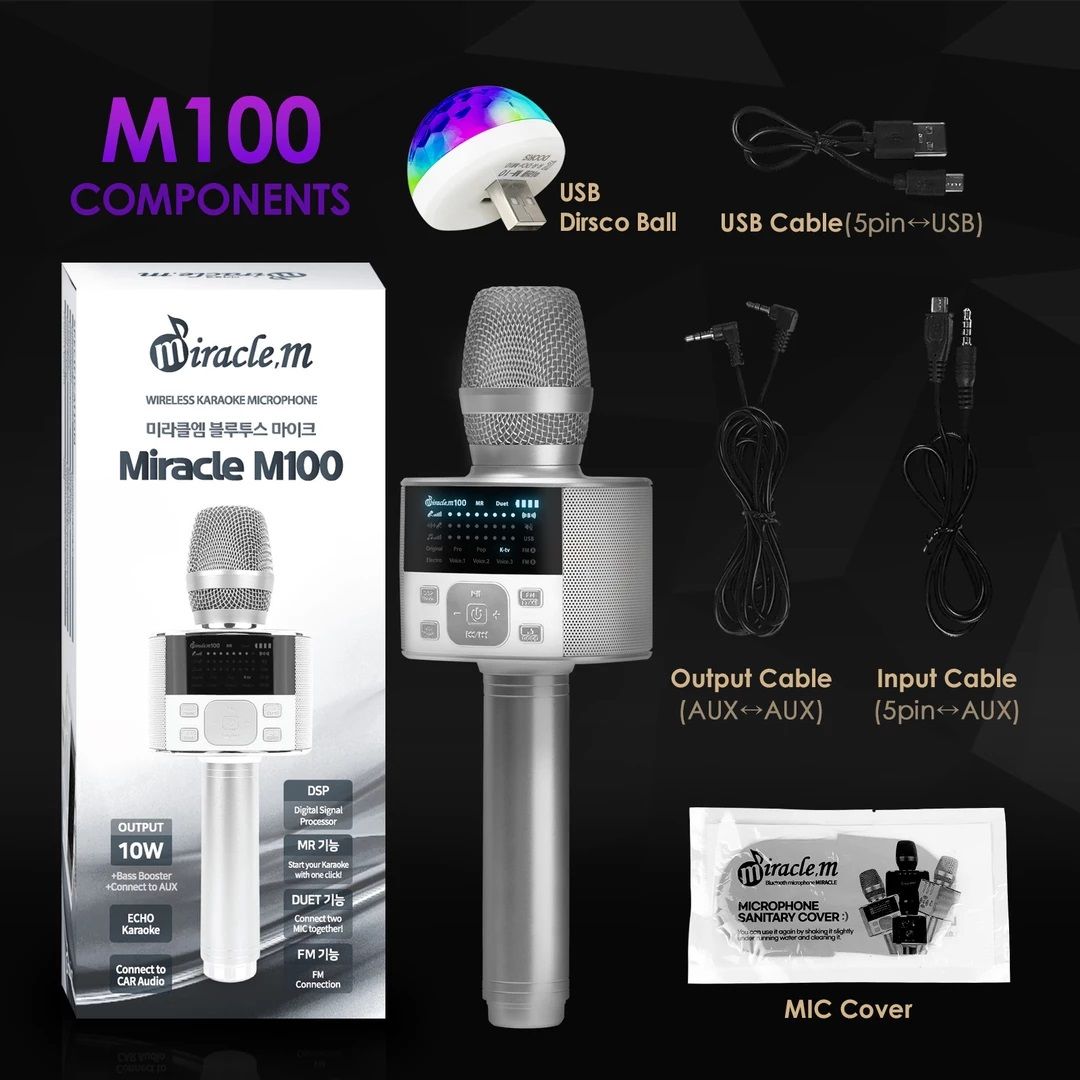 Micro Karaoke Bluetooth Miracle M100 Nhập Khẩu Từ Hàn Quốc