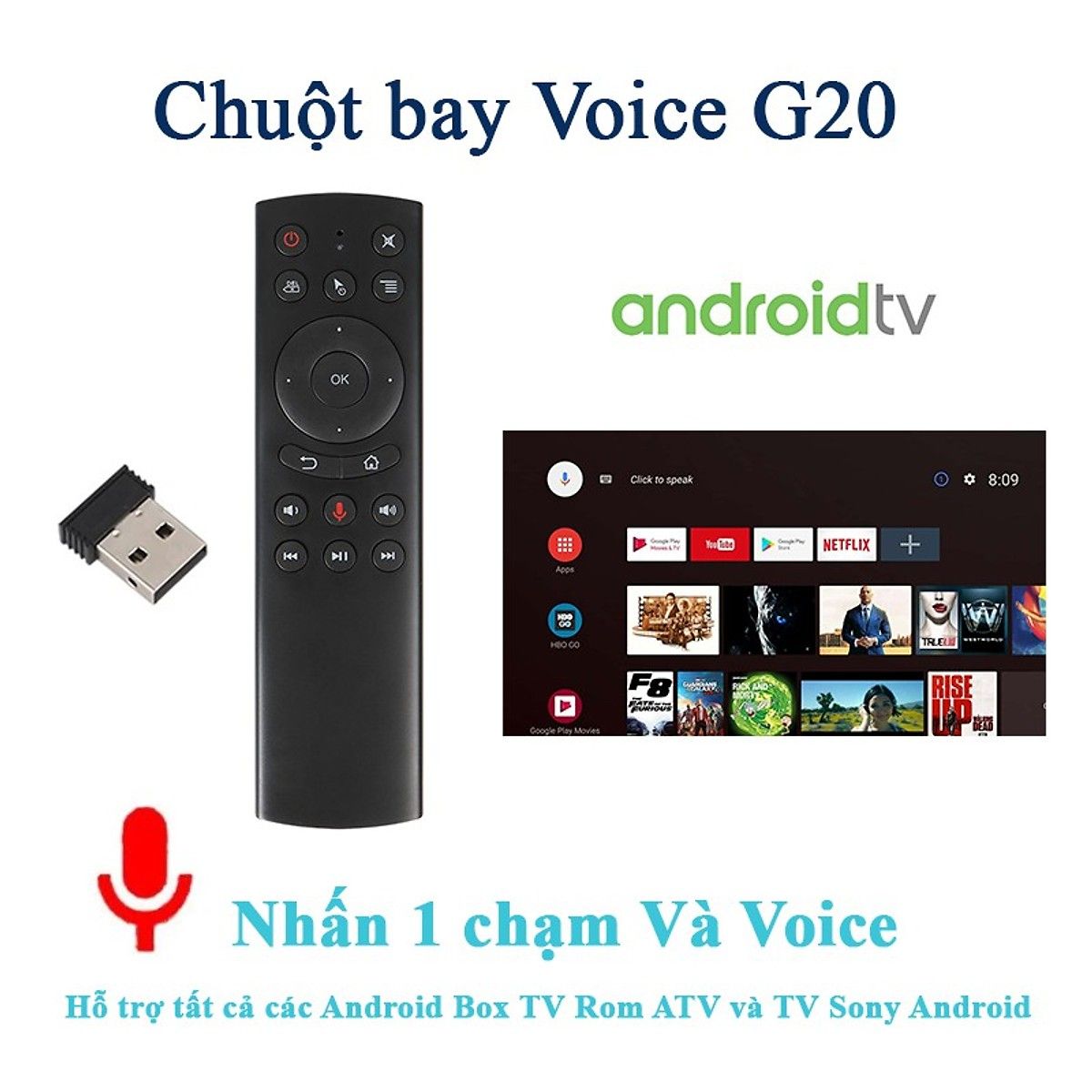 Điều khiển giọng nói G20S có chuột bay