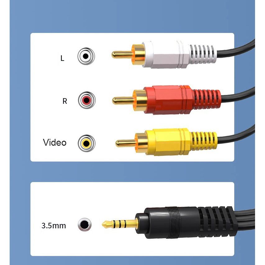 Cáp AV với một đầu cắm 3.5mm và 3 đầu hoa sen dài 1m5