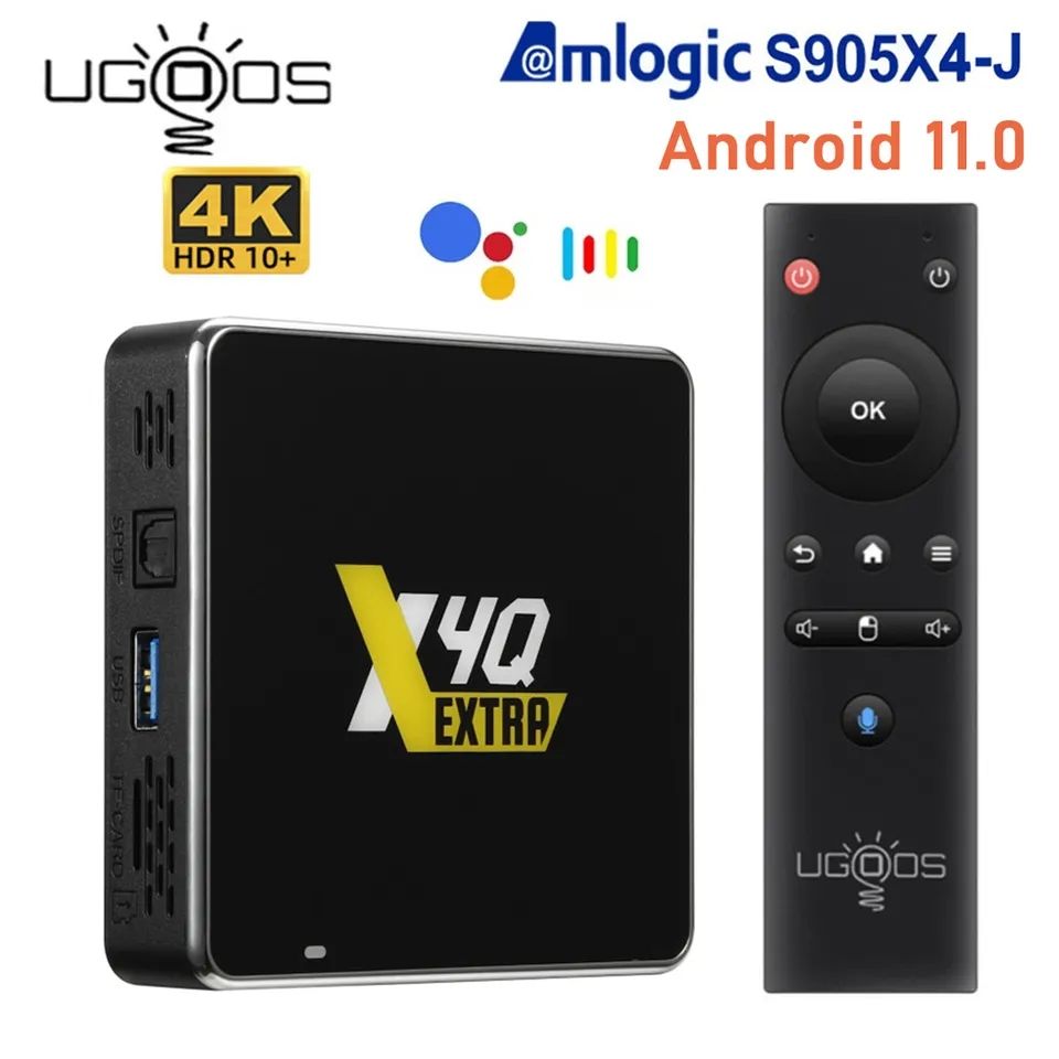 Smart TV Box Ugoos X4Q Pro/Extra CPU S905X4 RAM DDR4 Winevine L1 LAN 1000M