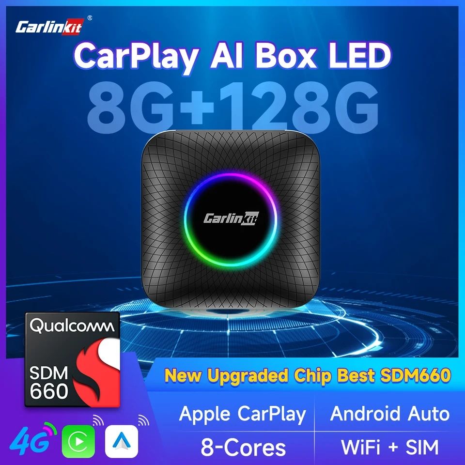Carlinkit CarPlay Ai Box SDM660 8 nhân Android 13 New 2024