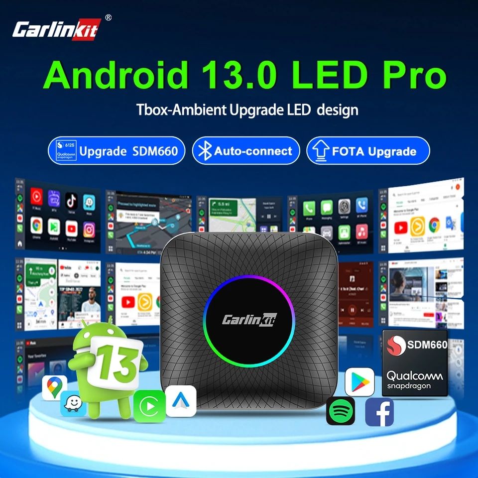 Carlinkit CarPlay Ai Box SDM660 8 nhân Android 13 New 2024