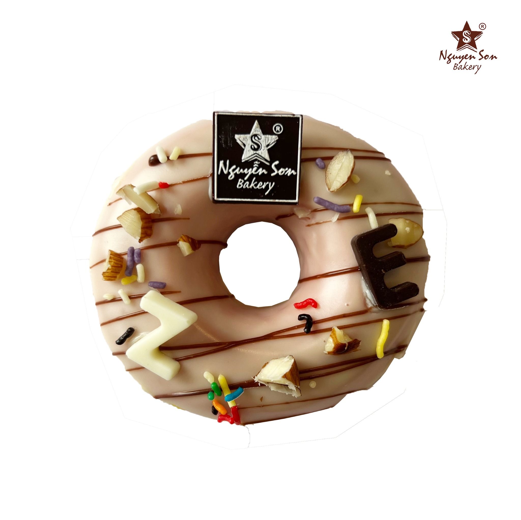 Bánh donut chocolate trắng