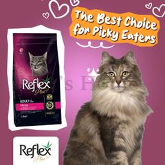 Hạt Reflex Plus kitten, adult cho mèo con, mèo trưởng thành vị gà, cá hồi, hairball, urinary, choosy salmon 1,5kg