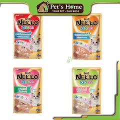 Pate mèo Nekko Kitten dạng Mousse giàu Protein, Vitamin với công thức nhuyễn mịn cho mèo con trên 1 tháng tuổi gói 70g