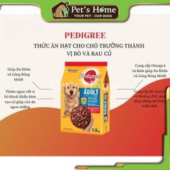 Hạt chó Pedigree thức ăn cho chó lớn - Bò và rau củ