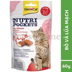 Bánh thưởng không ngũ cốc cho mèo GimCat Nutri Pockets 60g