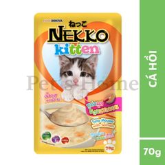 Pate mèo Nekko Kitten dạng Mousse giàu Protein, Vitamin với công thức nhuyễn mịn cho mèo con trên 1 tháng tuổi gói 70g