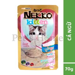 Pate mèo Nekko Kitten dạng Mousse giàu Protein, Vitamin với công thức nhuyễn mịn cho mèo con trên 1 tháng tuổi gói 70g