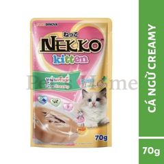 Pate mèo Nekko Kitten dạng Mousse giàu Protein, Vitamin với công thức nhuyễn mịn cho mèo con trên 1 tháng tuổi gói 70g