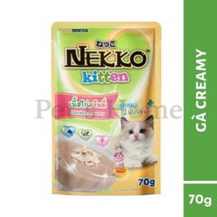 Pate mèo Nekko Kitten dạng Mousse giàu Protein, Vitamin với công thức nhuyễn mịn cho mèo con trên 1 tháng tuổi gói 70g