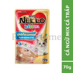 Pate mèo Nekko Kitten dạng Mousse giàu Protein, Vitamin với công thức nhuyễn mịn cho mèo con trên 1 tháng tuổi gói 70g