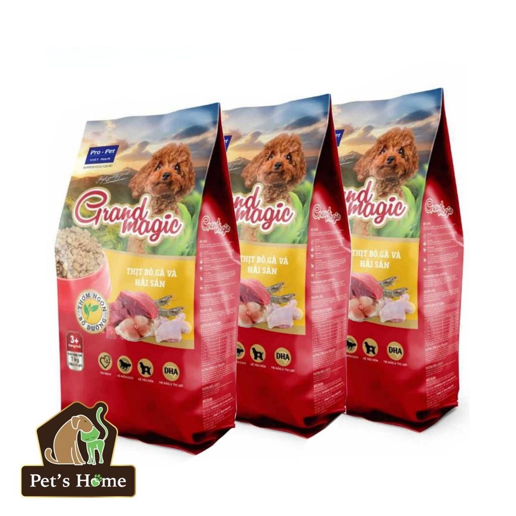 Hạt Grandmagic 1kg thức ăn cho chó Việt Nam xuất khẩu