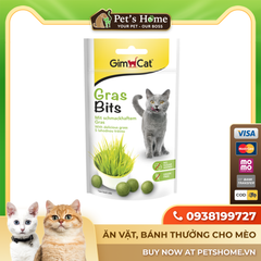 Snack viên vị cỏ mèo Gimcat Grass Bits 50g