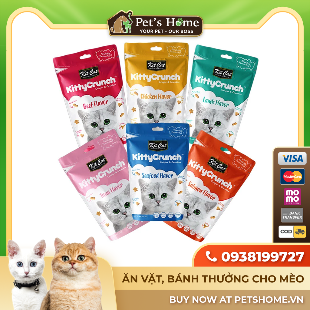 Bánh thưởng cho mèo Kit Cat KittyCrunch 60g