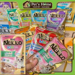 Pate mèo Nekko cho mèo con kitten đủ vị gói 70g