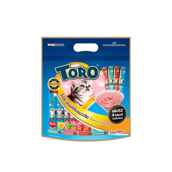 Súp thưởng Toro Creamy 4 Flavours cho mèo Mix 4 vị - gói 52 pcs