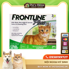 Thuốc nhỏ gáy trị ve rận cho mèo Frontline Plus