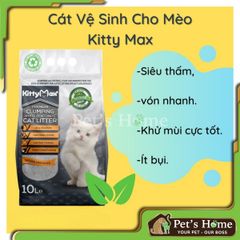 Cát vệ sinh cho mèo Kitty Max cát đất sét 100% Bentonite thấm hút vượt trội và khử mùi tối ưu 10L