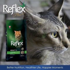 Hạt Reflex Plus kitten, adult cho mèo con, mèo trưởng thành vị gà, cá hồi, hairball, urinary, choosy salmon 1,5kg