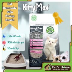 Cát vệ sinh cho mèo Kitty Max cát đất sét 100% Bentonite thấm hút vượt trội và khử mùi tối ưu 10L