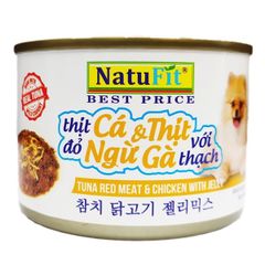 Pate Natufit thức ăn ướt mềm được làm từ cá ngừ tươi cho mèo Nhật Bản lon 160g