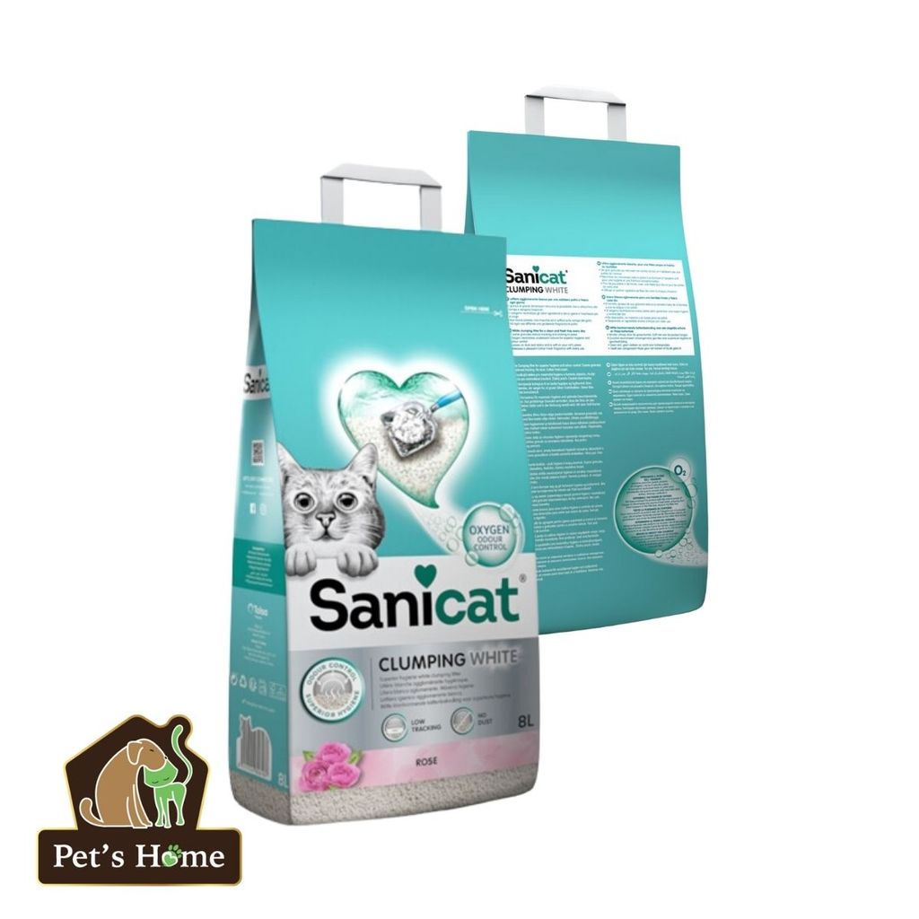 Cát vệ sinh vón cục Sanicat Bentonite cát Hoa Hồng 8L