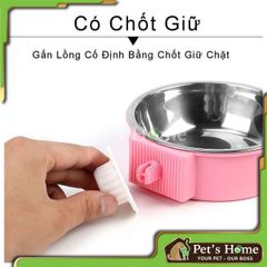 Chén gắn chuồng inox đế nhựa - M 15,5cm