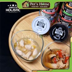 Pate Absolute Holistic Broth Chunks thịt cá, gà cắt khúc bổ sung dinh dưỡng cho chó mèo Mỹ 80g