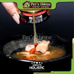Pate Absolute Holistic Broth Chunks thịt cá, gà cắt khúc bổ sung dinh dưỡng cho chó mèo Mỹ 80g