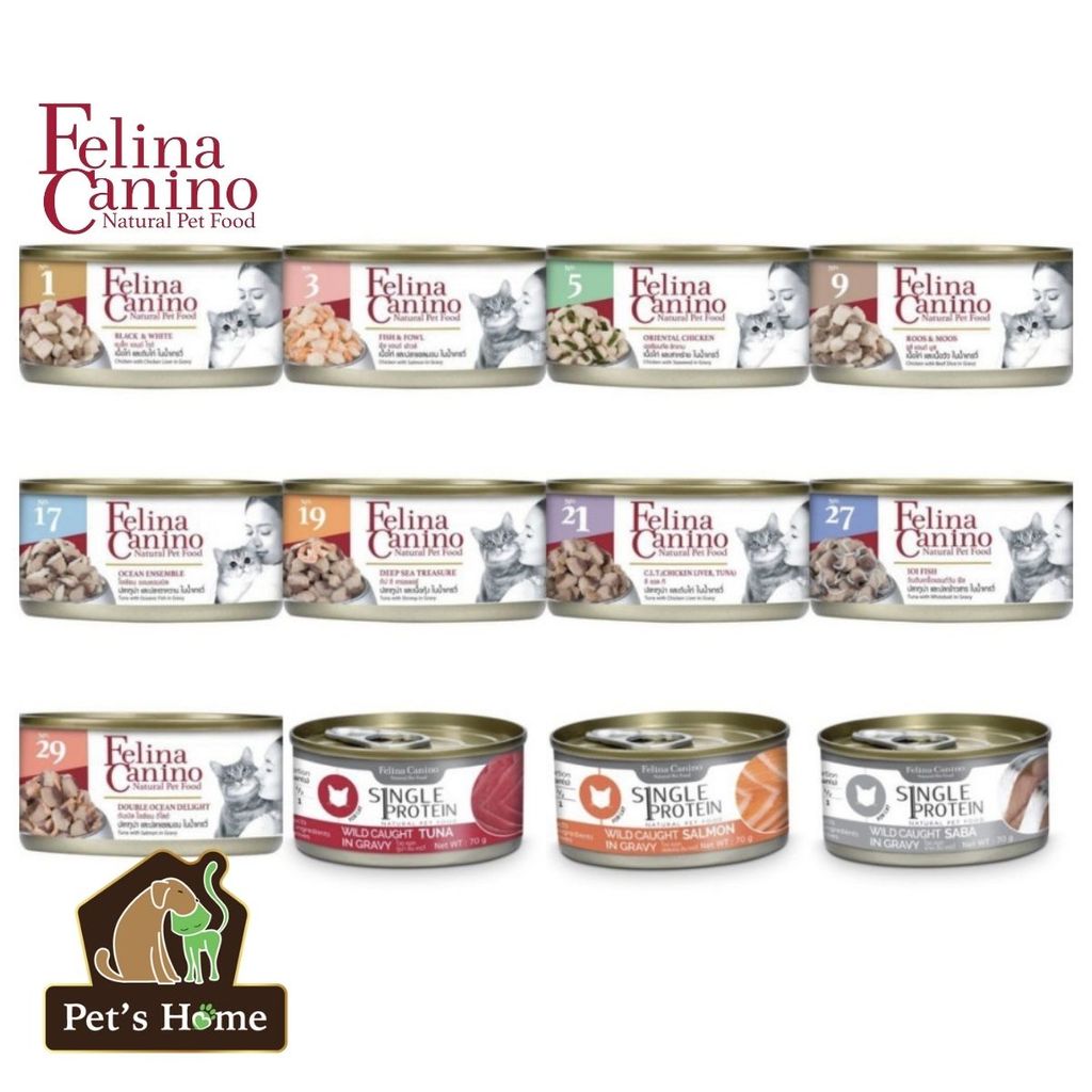 Pate Felina Canino thức ăn mềm giàu đạm và Omega 3, hỗ trợ tiêu hoá cho mèo Pháp lon 70g