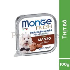 Pate Monge Fresh cho chó nhiều vị khay 100g