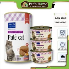 Pate Pro Pet thức ăn ướt mềm hỗ trợ tiêu hoá cho mèo Việt Nam lon 400g