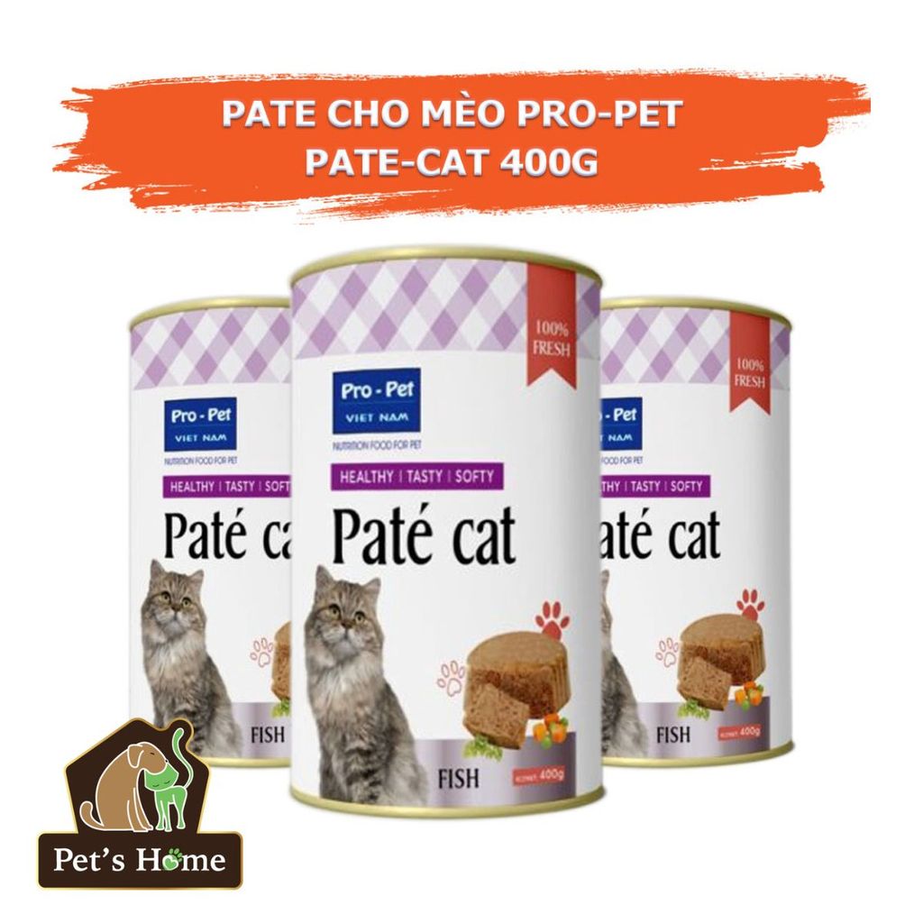 Pate Pro Pet thức ăn ướt mềm hỗ trợ tiêu hoá cho mèo Việt Nam lon 400g