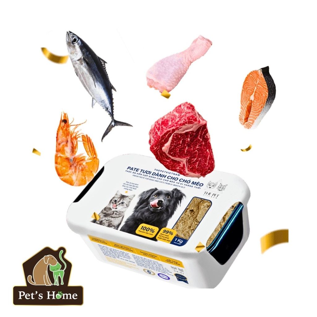 Pate tươi The Pet 100% thức ăn tươi cho mèo không chất bảo quản tự làm tại Việt Nam 1kg