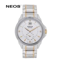 Đồng Hồ Neos N-30830M Nam Dây Thép Bạc Phối Vàng