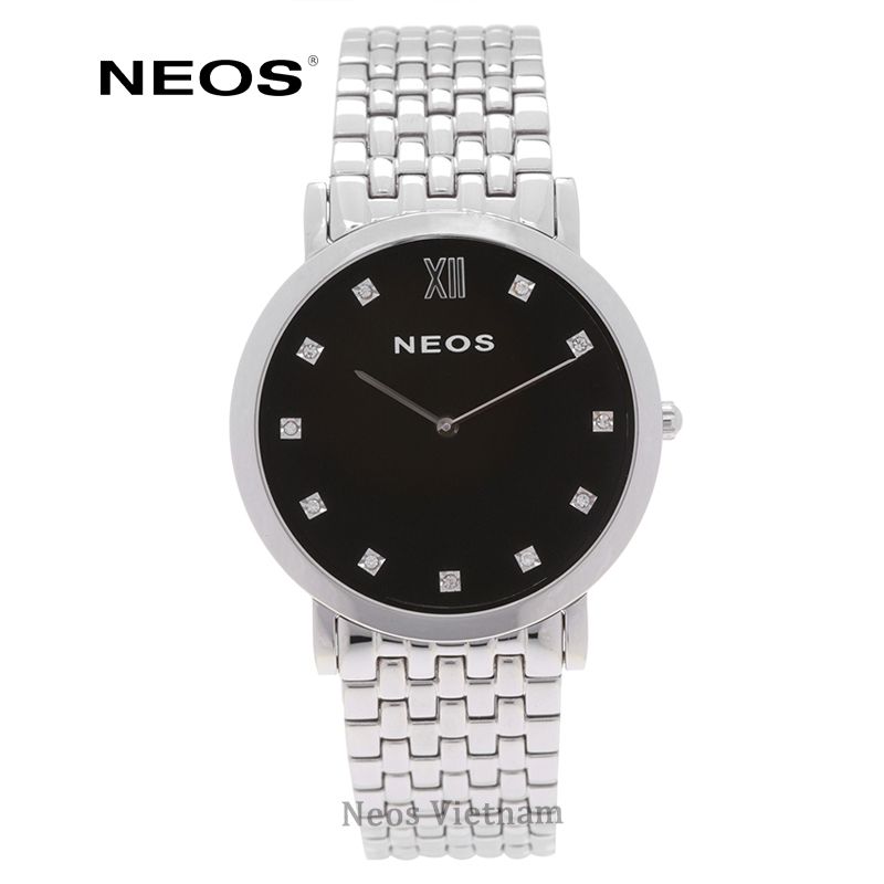 Đồng Hồ Neos N-30852M Nam Dây Thép Bạc Phối Vàng