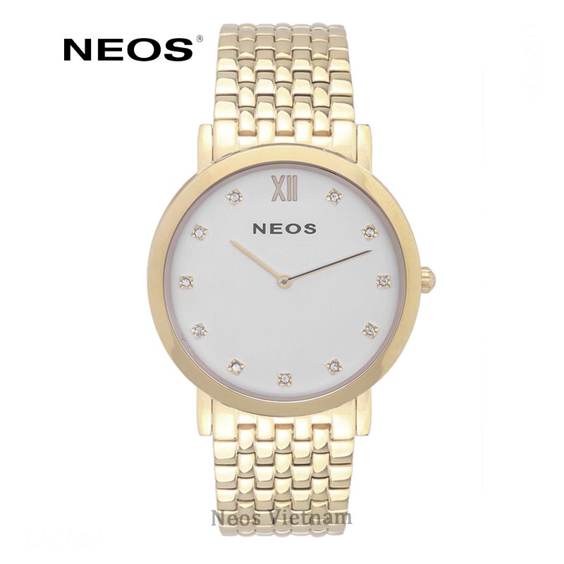 Đồng Hồ Neos N-30852M Nam Dây Thép Bạc Phối Vàng