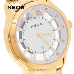 Đồng Hồ Nam Đẹp Neos N-30883M Dây Thép Vàng