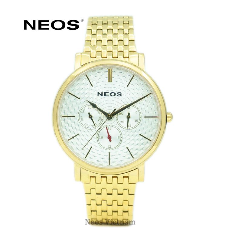 Đồng Hồ Nam Đẹp Neos N-30887M Dây Thép Bạc Phối Vàng